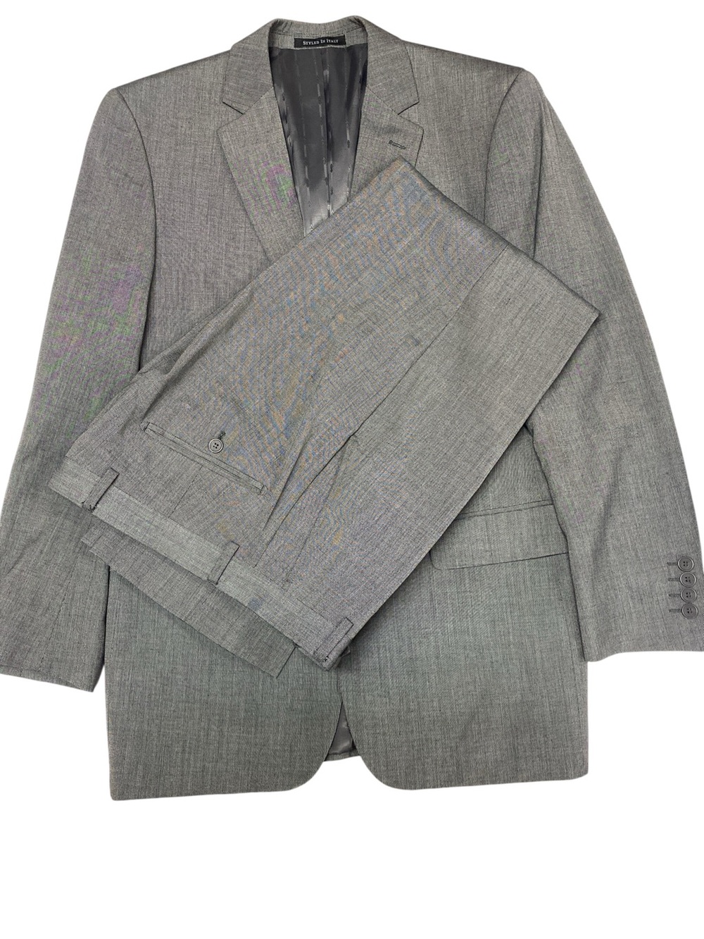 Renoir Italian Styling Men's Gray Two-Piece Suit Blazer & Trousers Size 38R